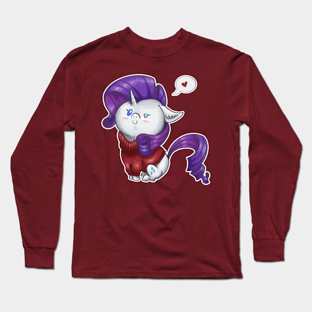 Chibi Rarity Long Sleeve T-Shirt by CatScratchPaper